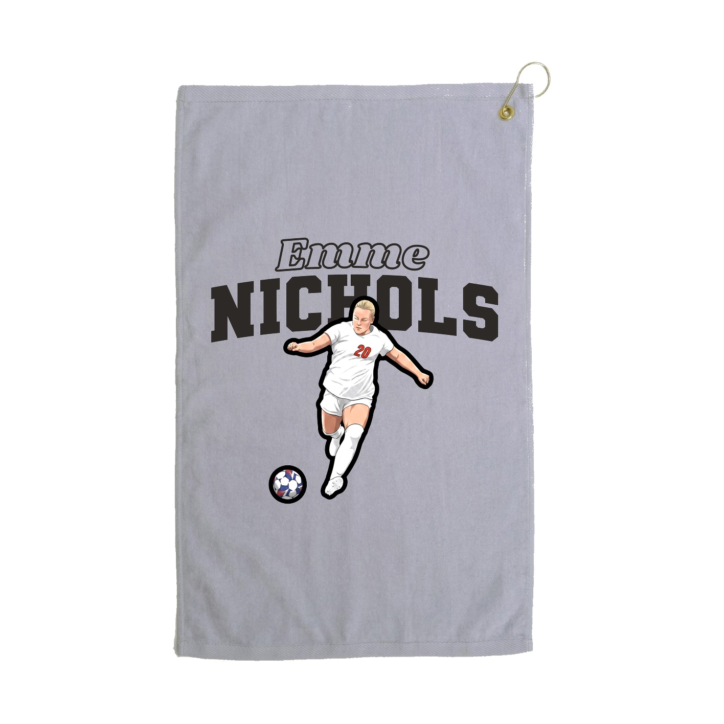 Golf Towel — Name Arch in Grey