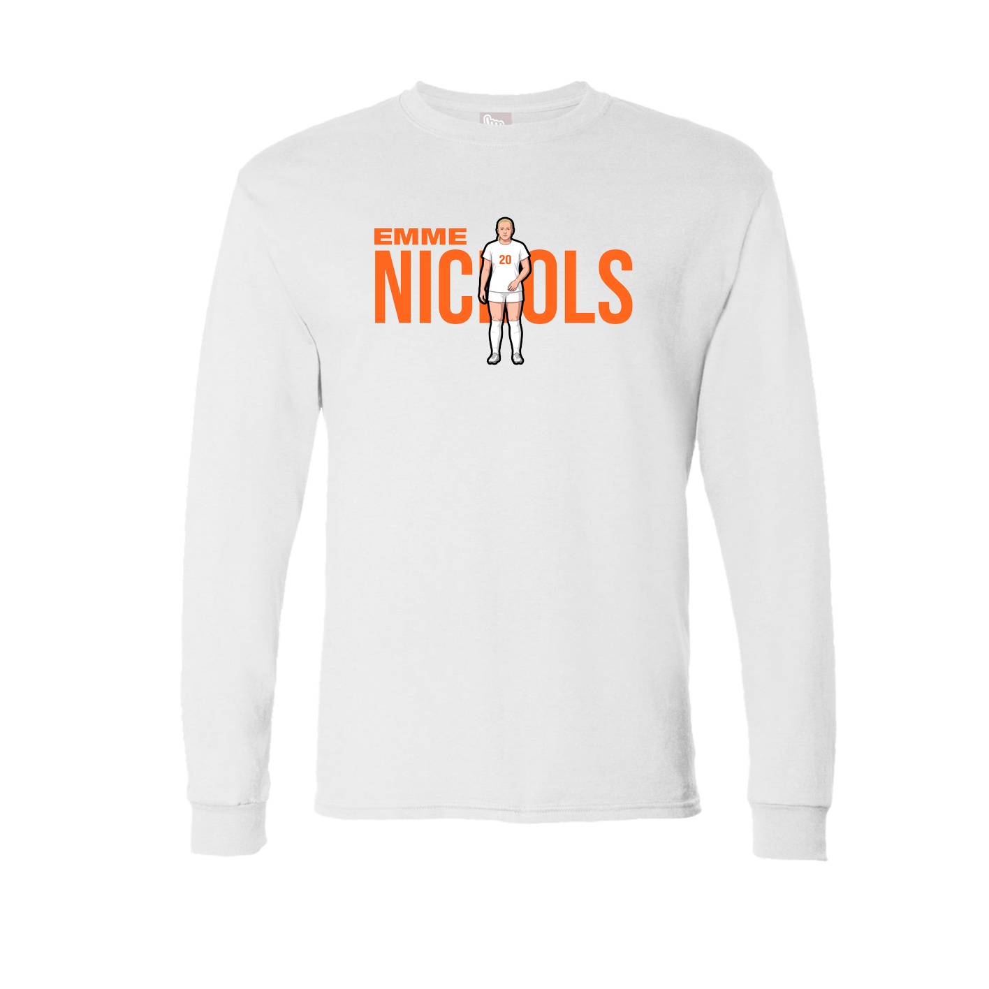 Long Sleeve Tee — Player Name in White