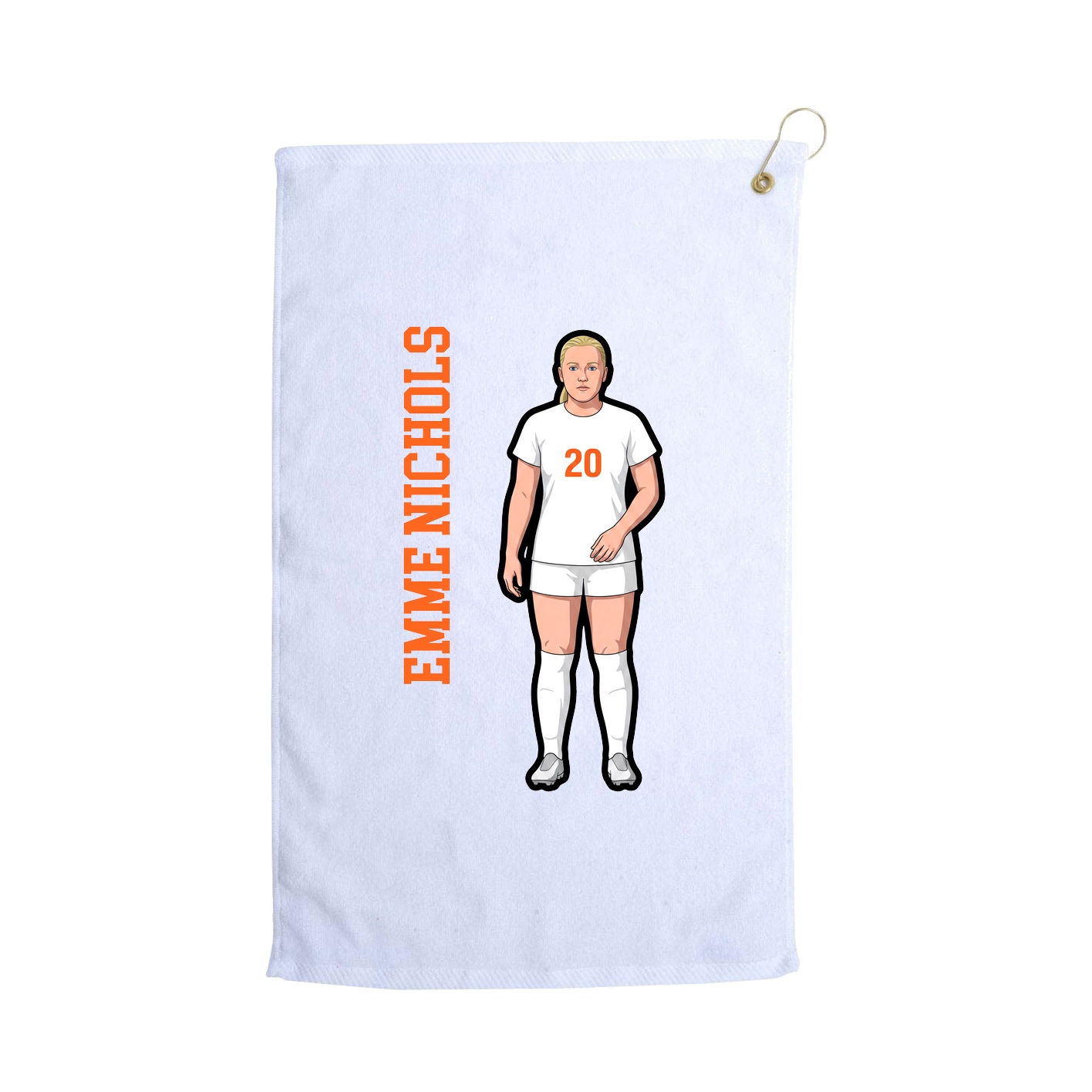 Golf Towel — Name Vertical in White