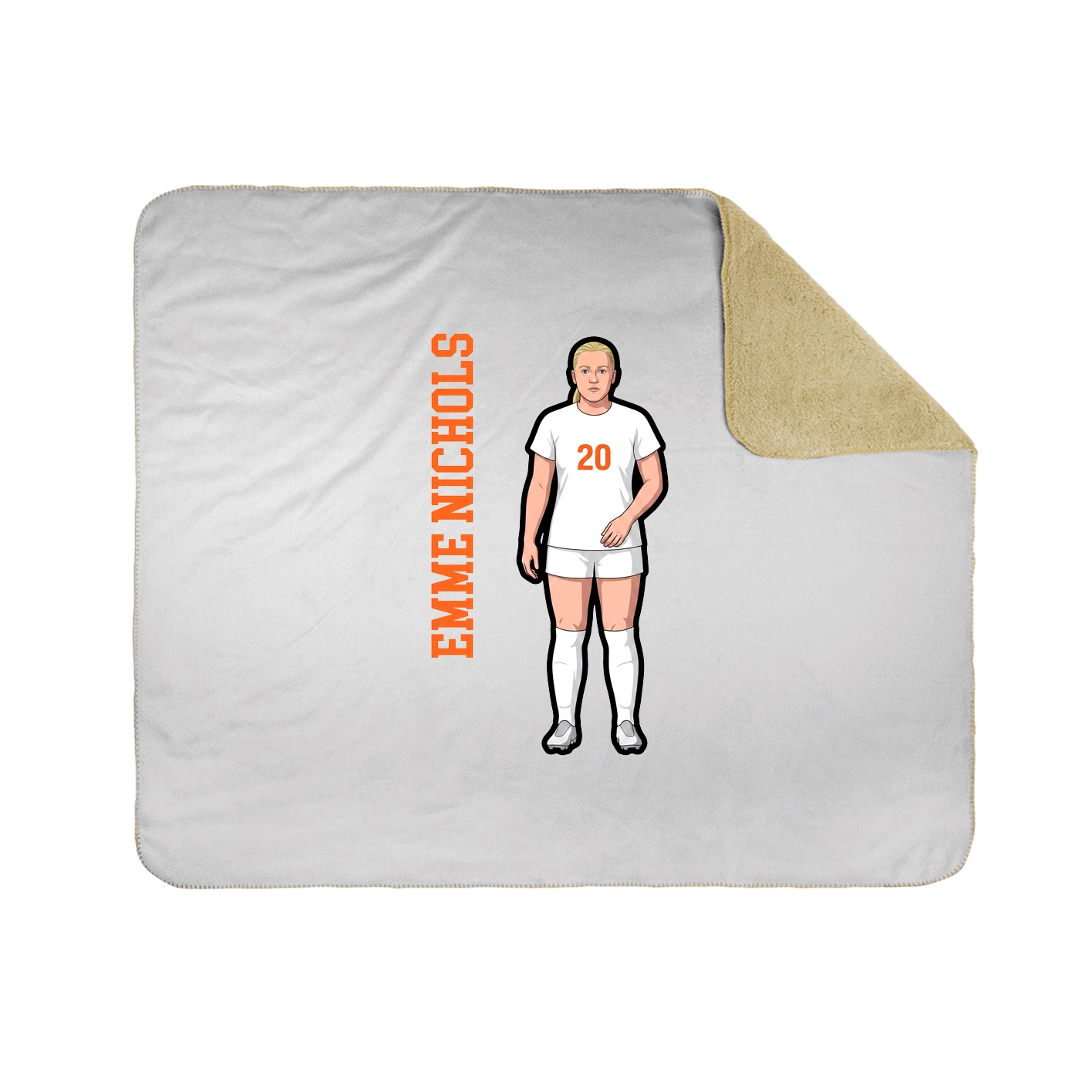Throw Blanket — Name Vertical in White