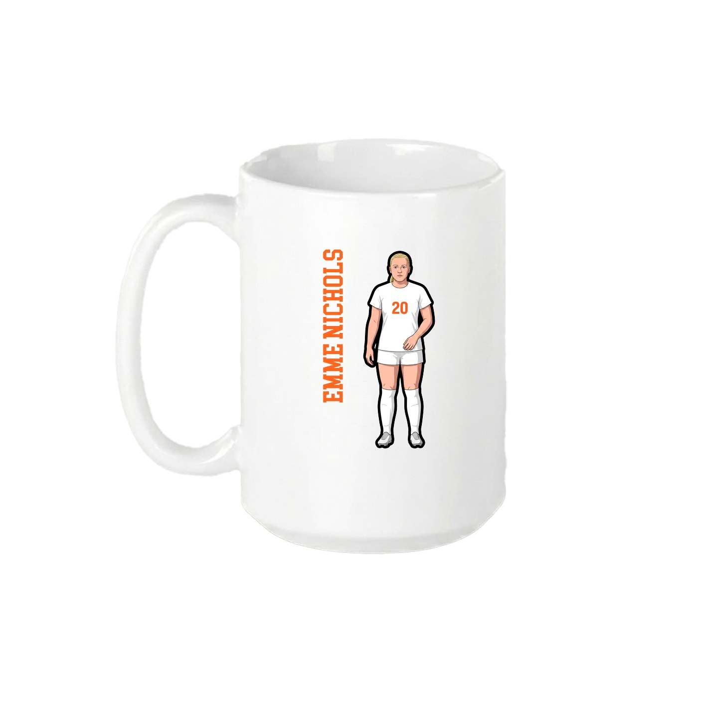 15oz Coffee Mug — Name Vertical in White