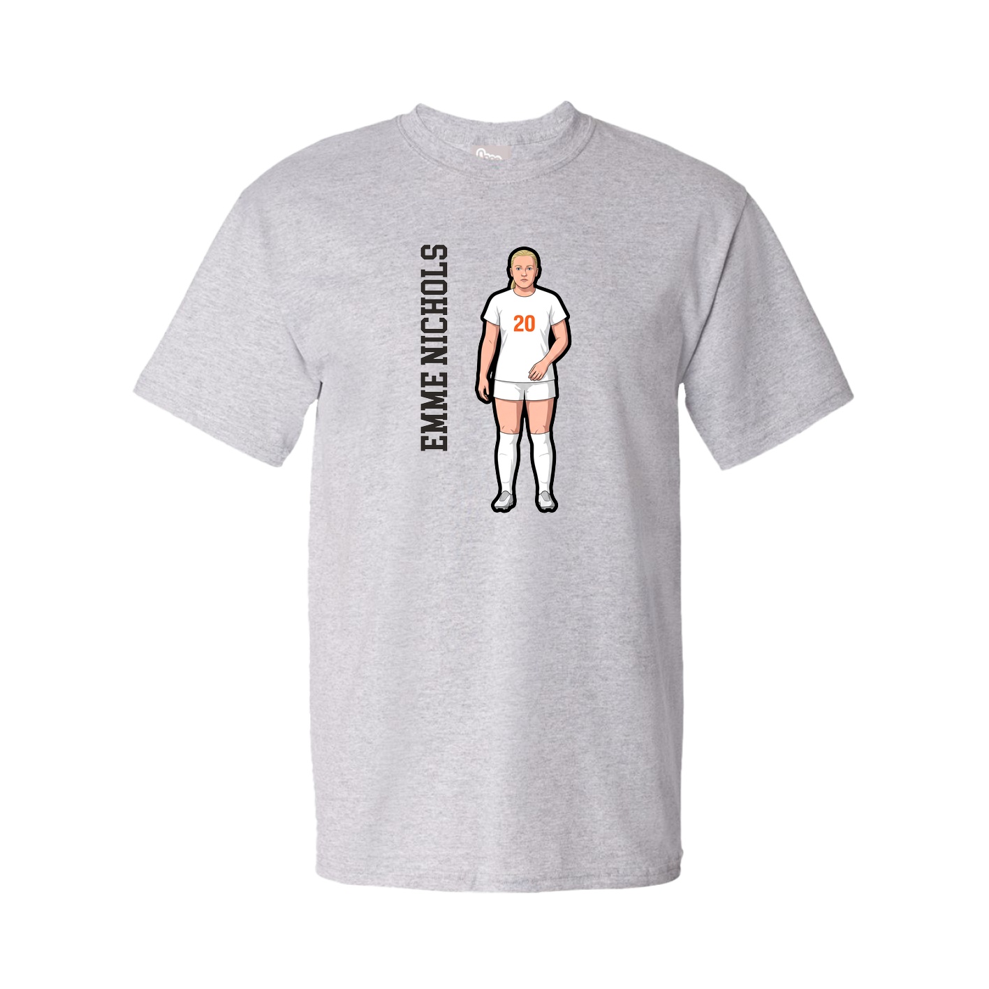 Youth Tee — Name Vertical in Grey