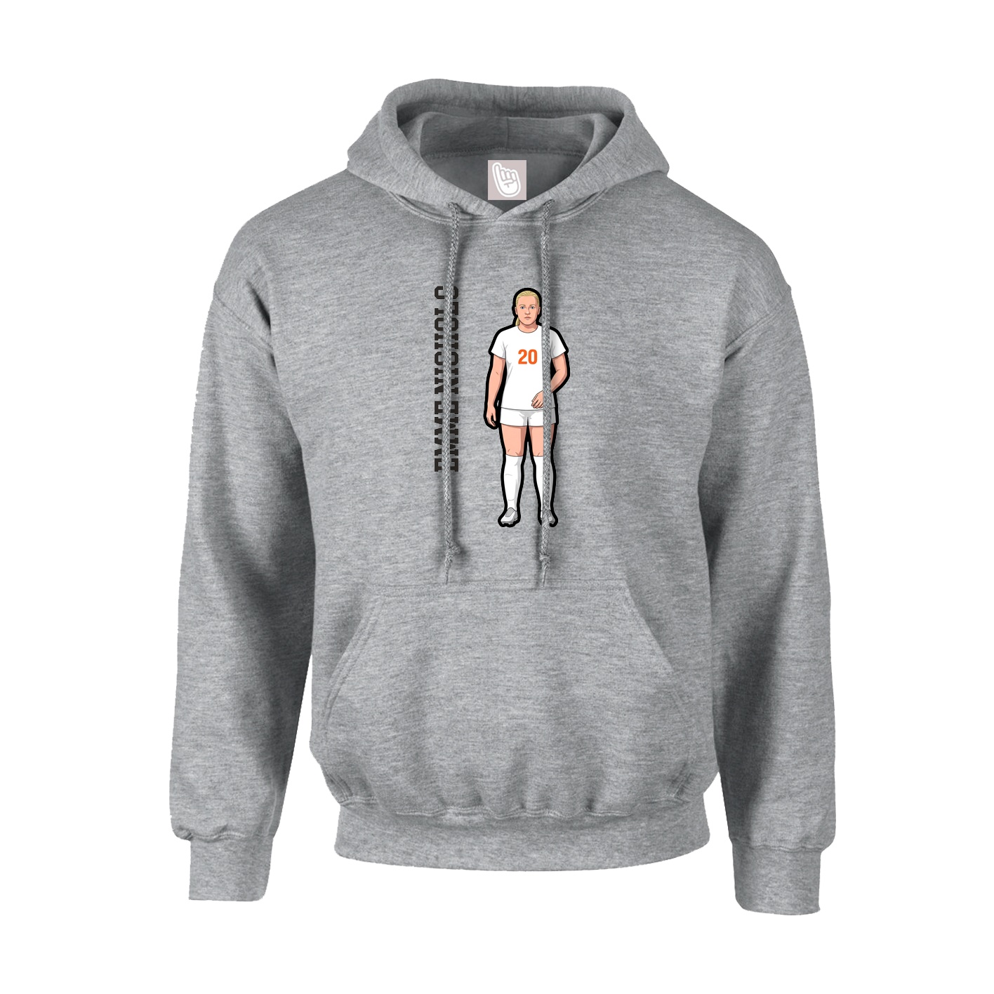 Youth Hoodie — Name Vertical in Grey