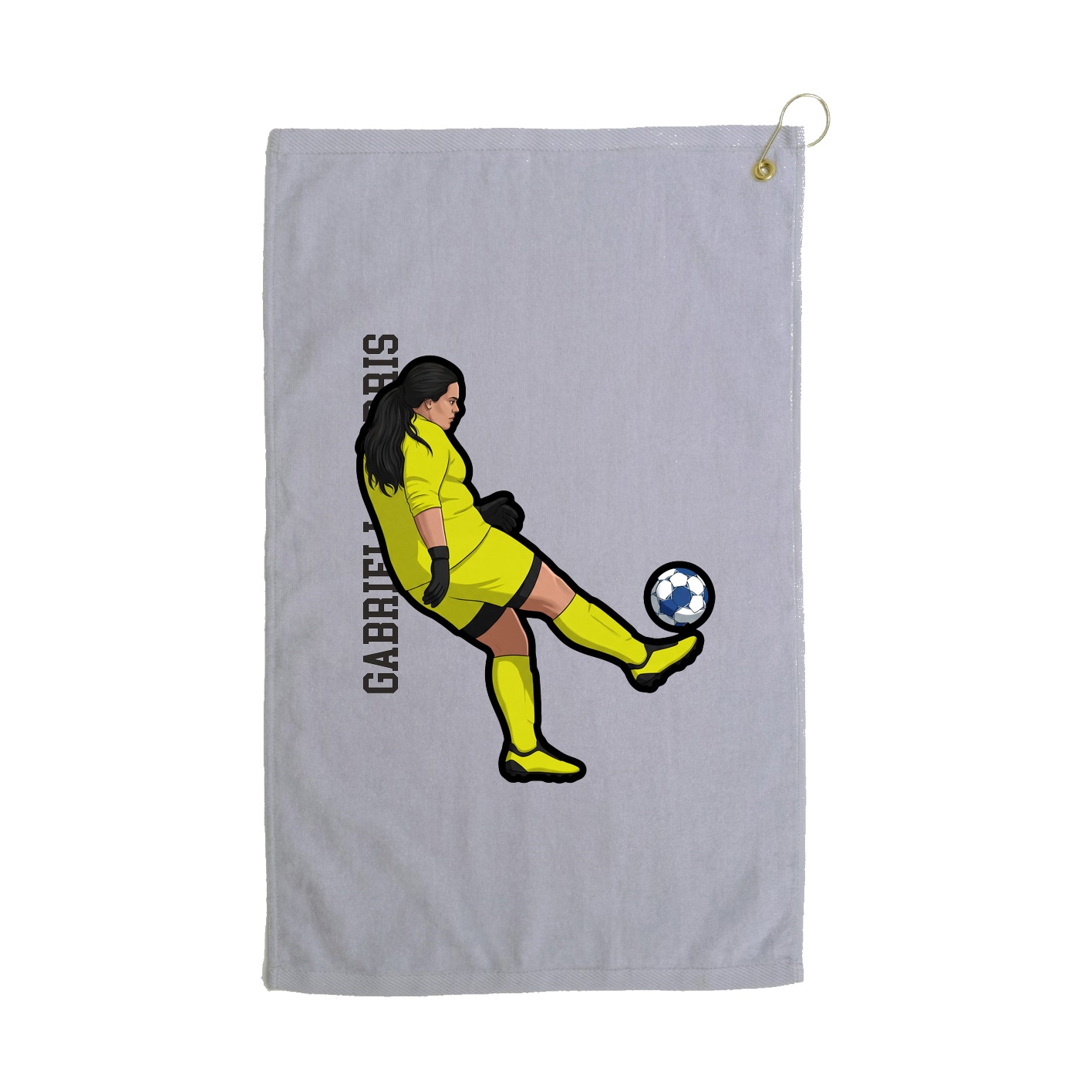 Golf Towel — Name Vertical in Grey