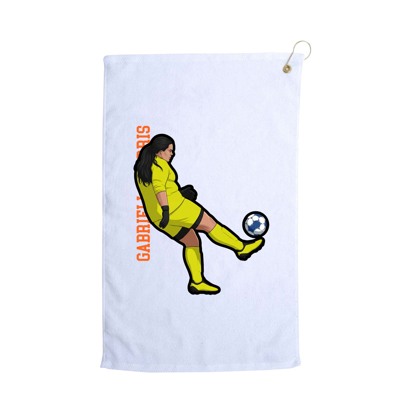 Golf Towel — Name Vertical in White