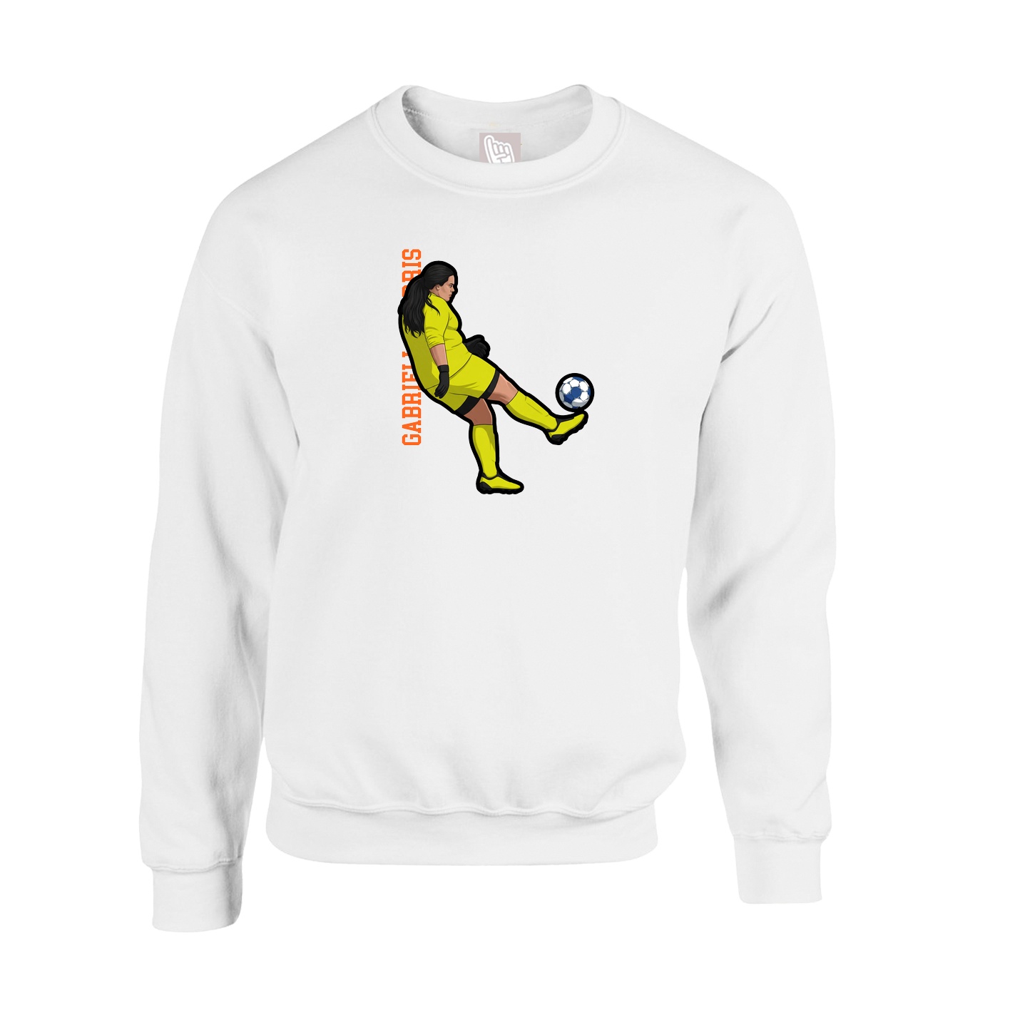 Fleece Crew — Name Vertical in White