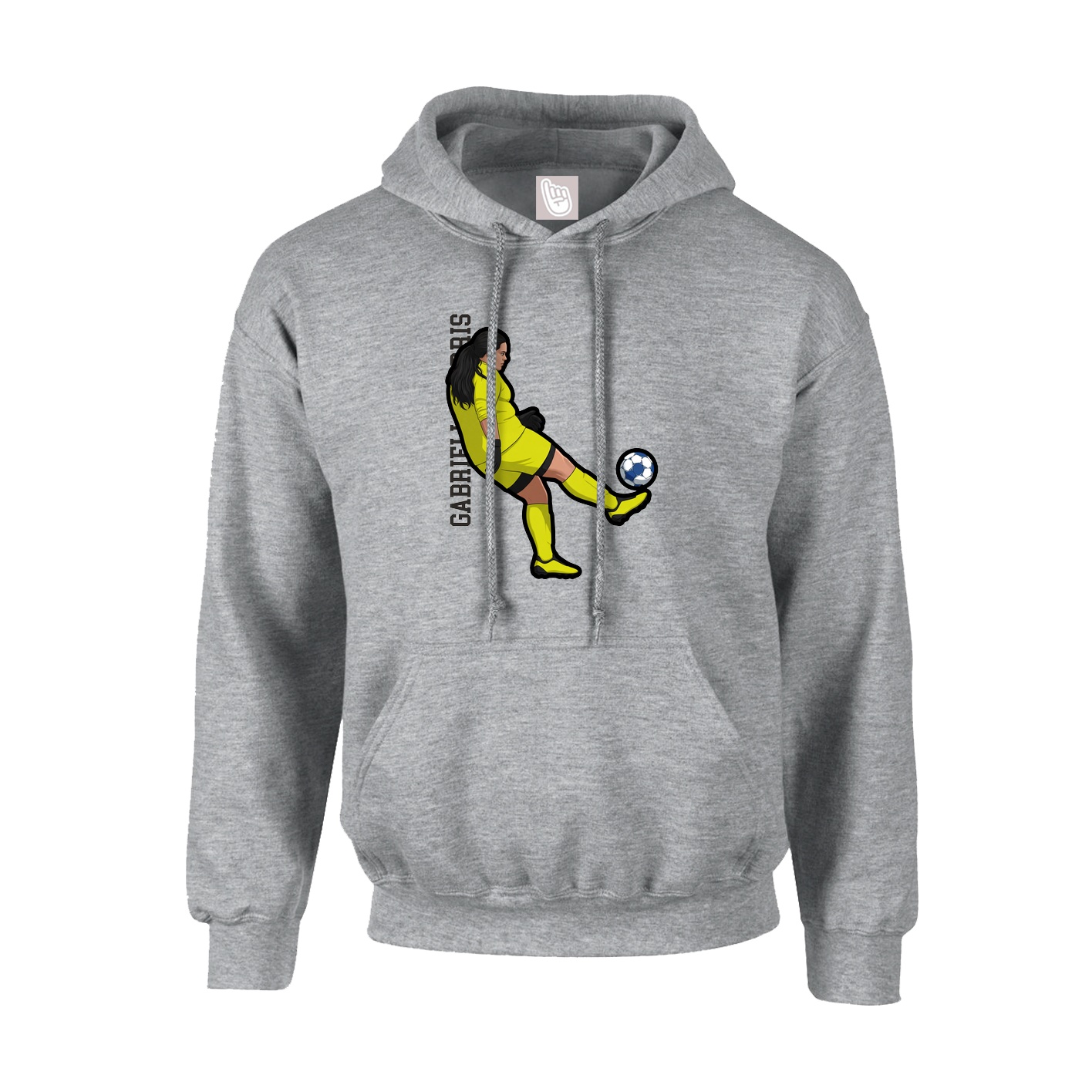 Youth Hoodie — Name Vertical in Grey