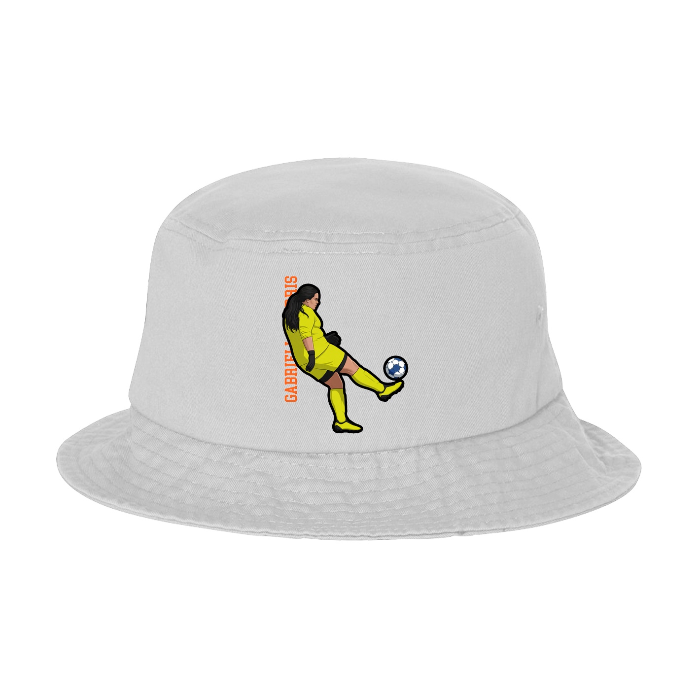 Bucket Cap — Name Vertical in White