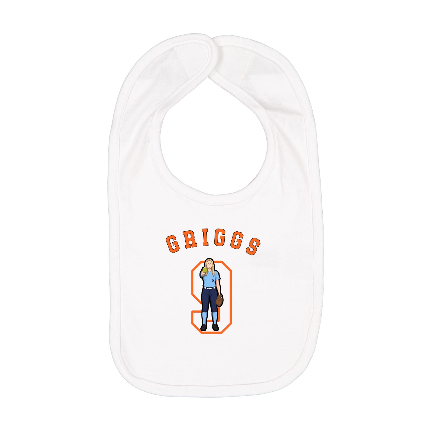 Infant Bib — Shirsey Arch in White