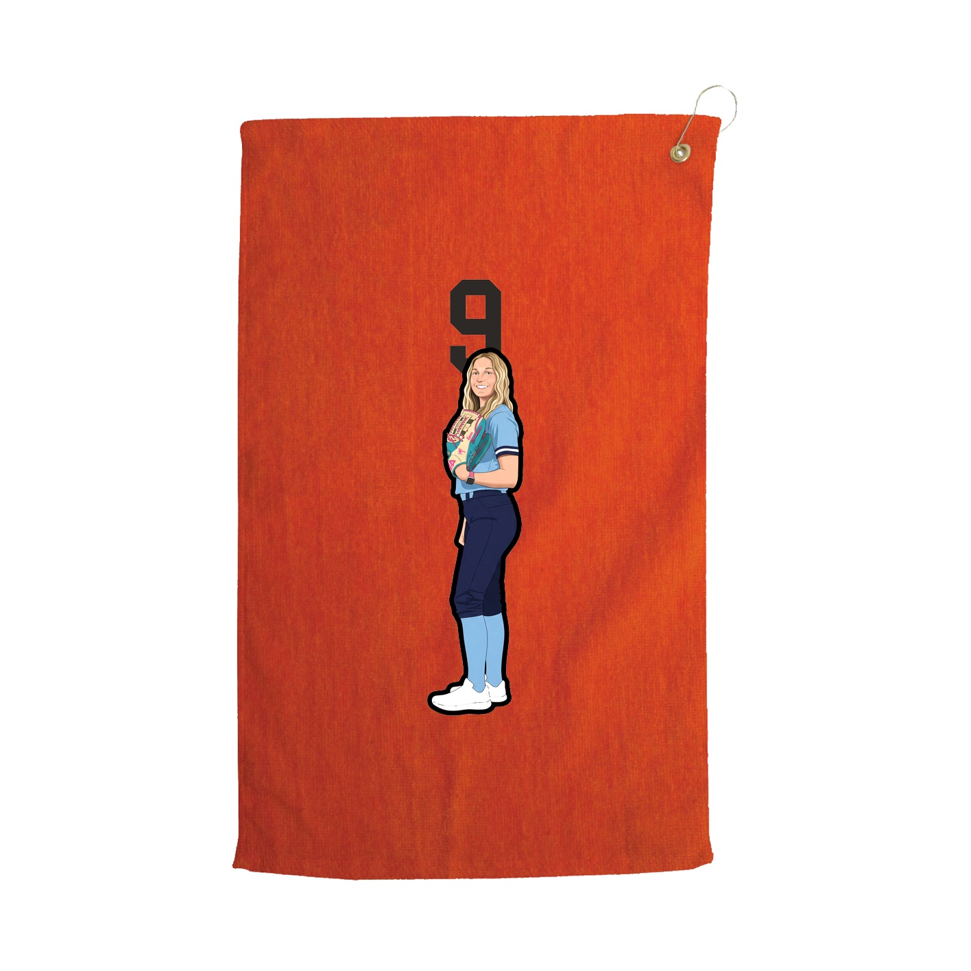 Golf Towel — Number Top in Orange