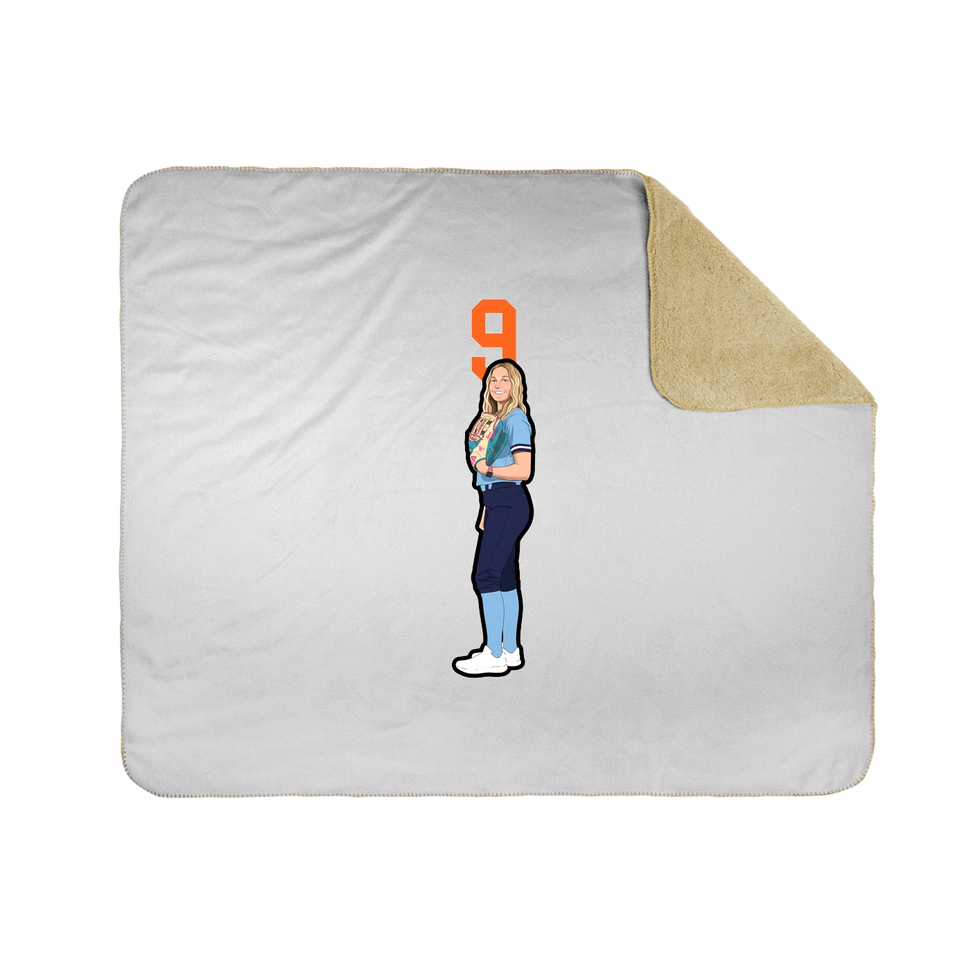 Throw Blanket — Number Top in White