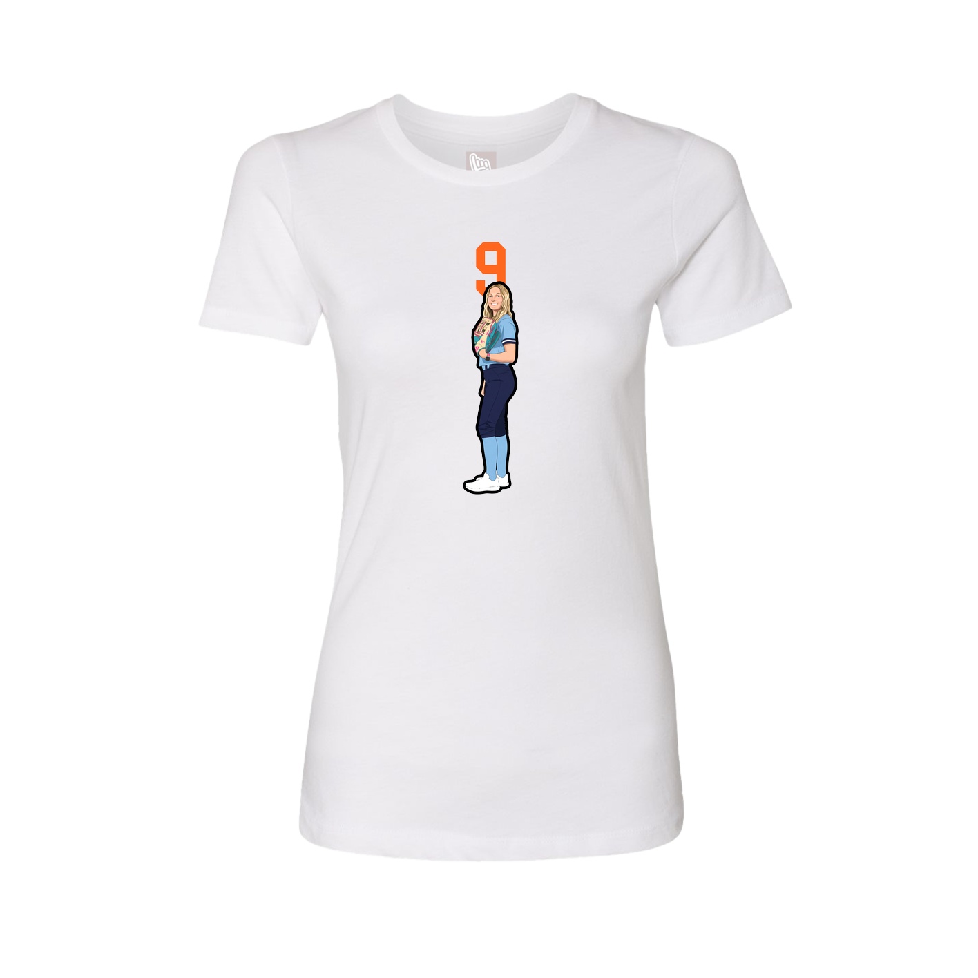 Fitted Women's Tee — Number Top in White