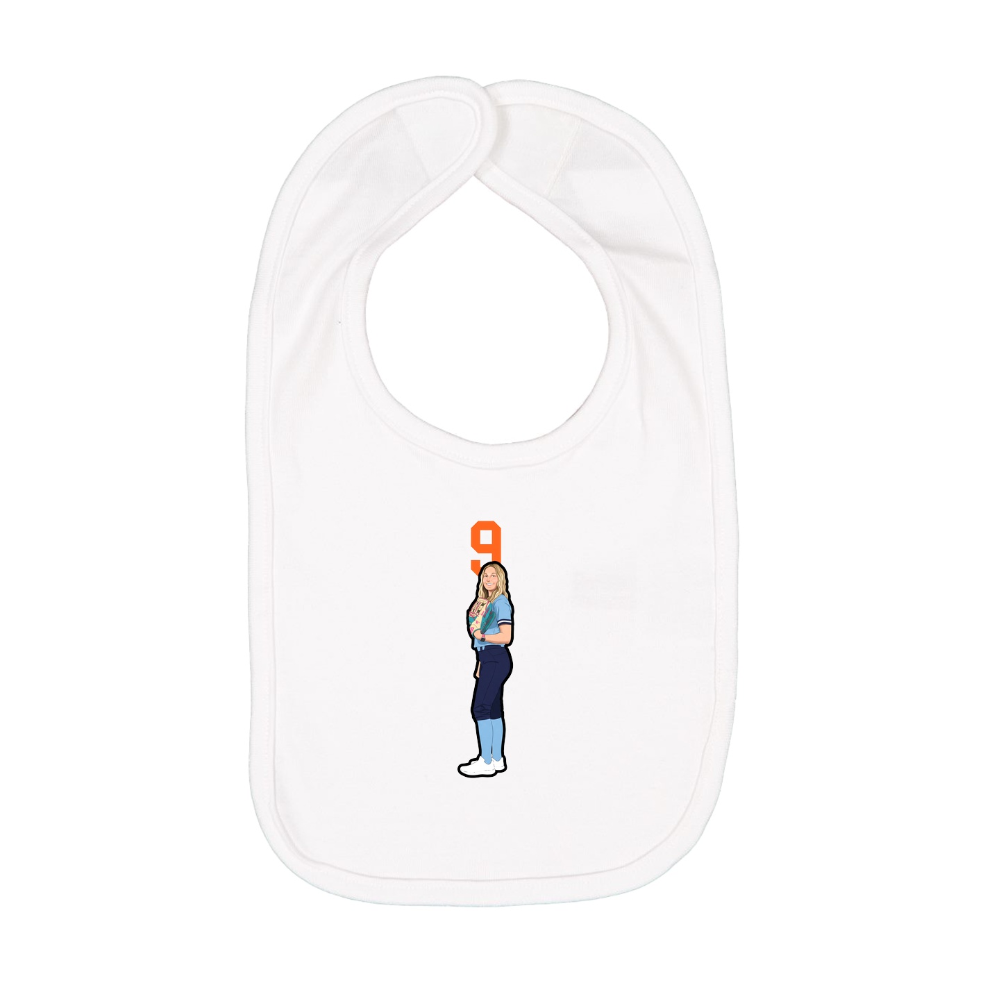 Infant Bib — Number Top in White