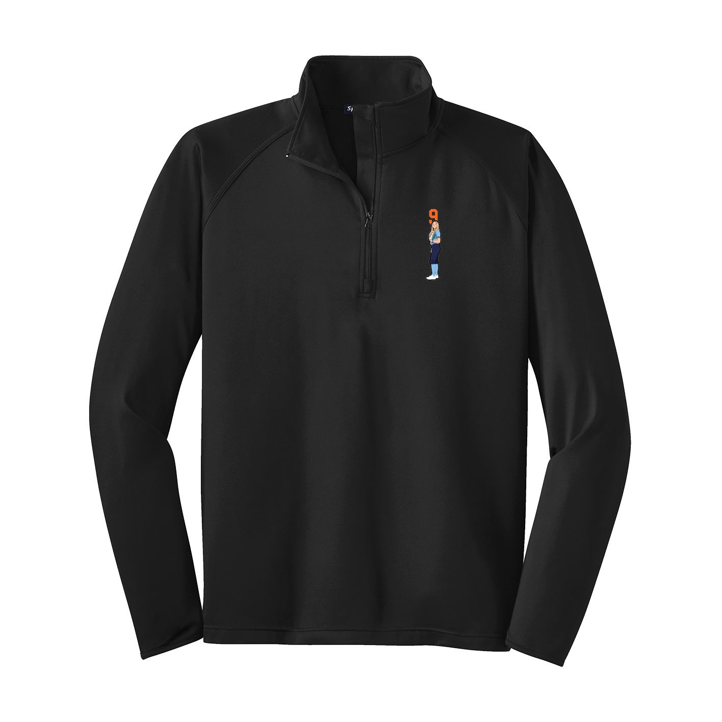 Q-Zip Pullover — Number Top in Black