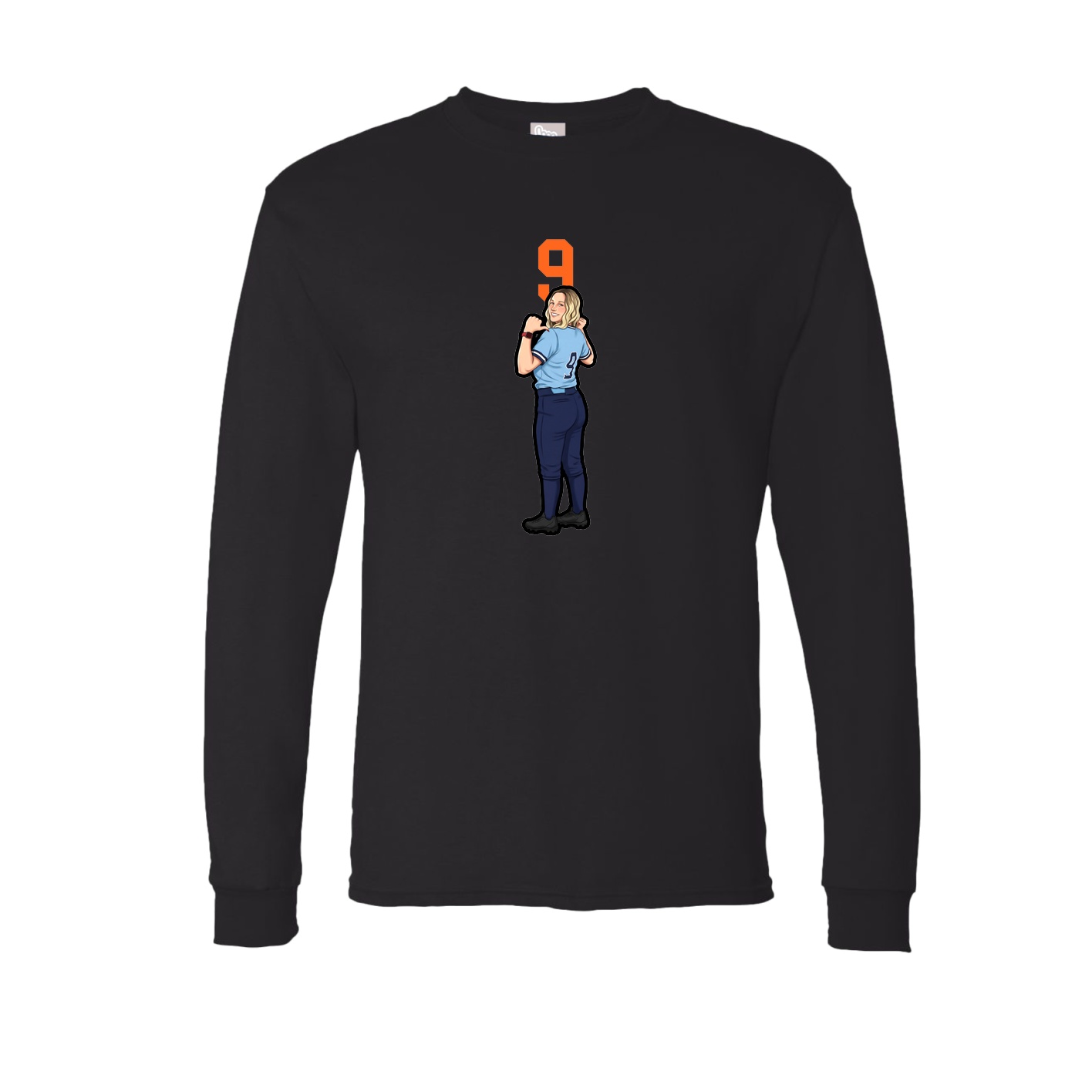 Long Sleeve Tee — Number Top in Black