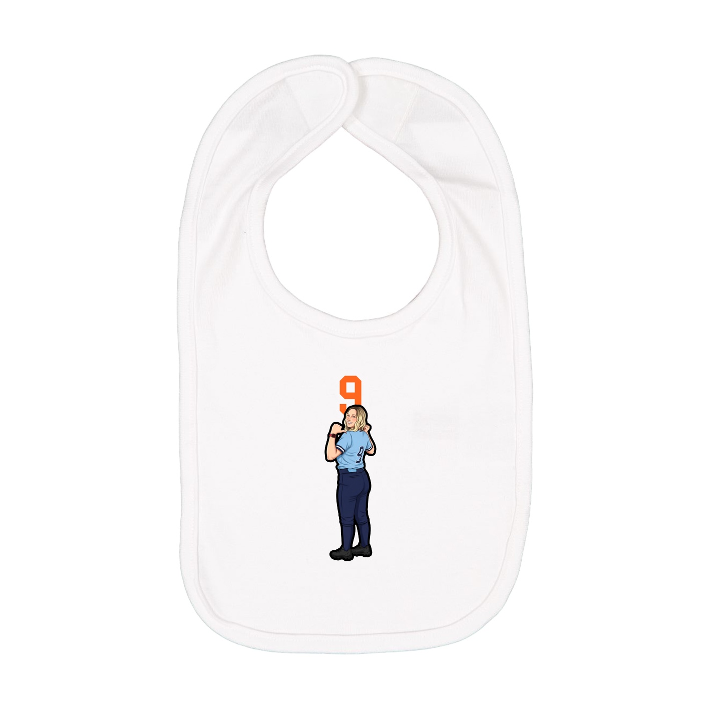 Infant Bib — Number Top in White
