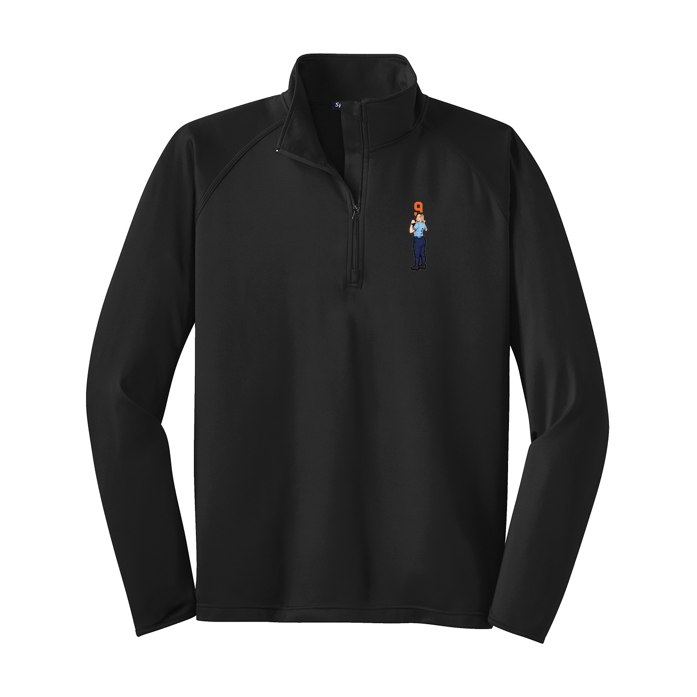 Q-Zip Pullover — Number Top in Black