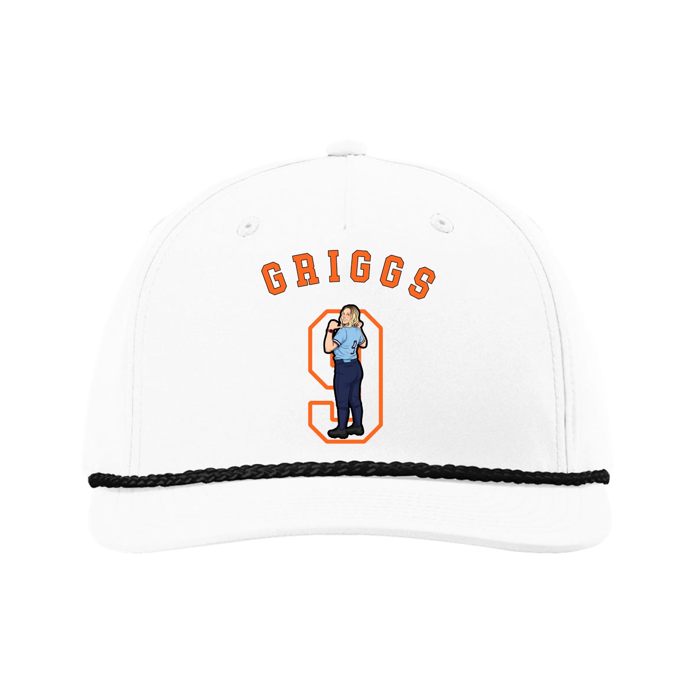 Five-Panel Classic Rope Cap — Shirsey Arch in White
