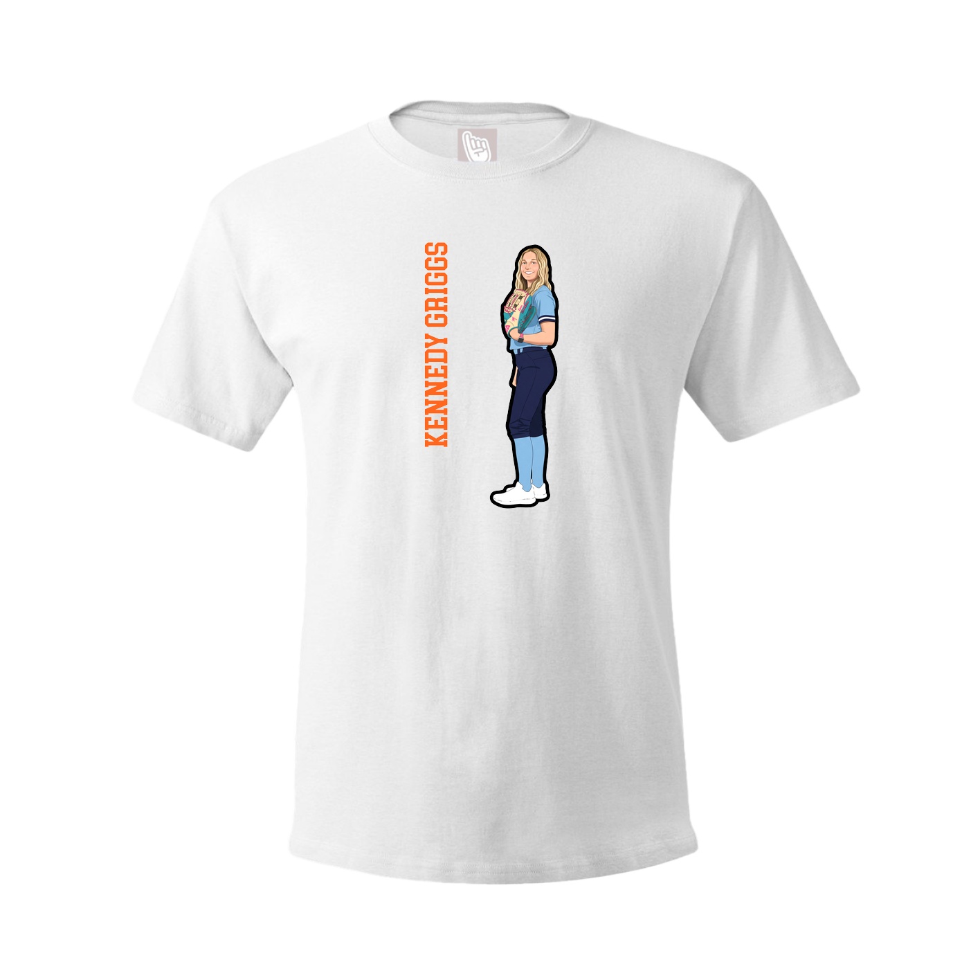 Tee — Name Vertical in White