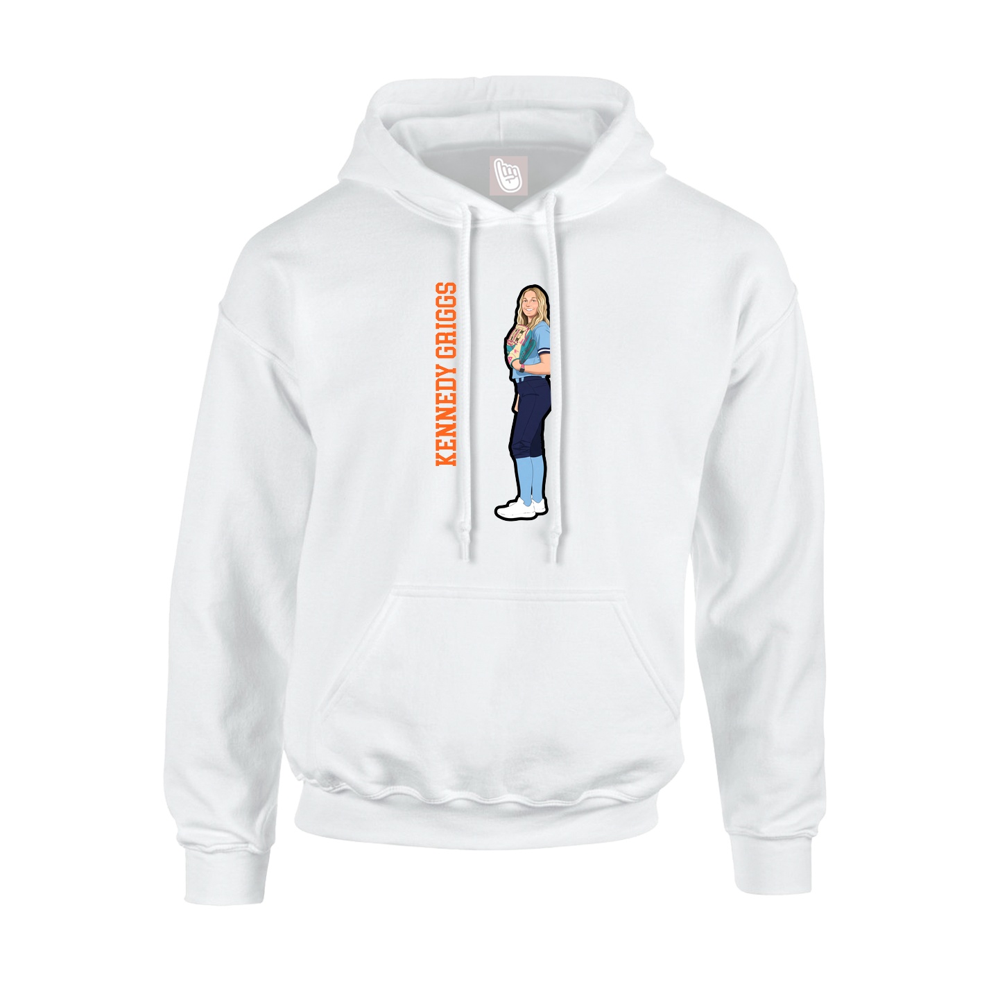 Youth Hoodie — Name Vertical in White