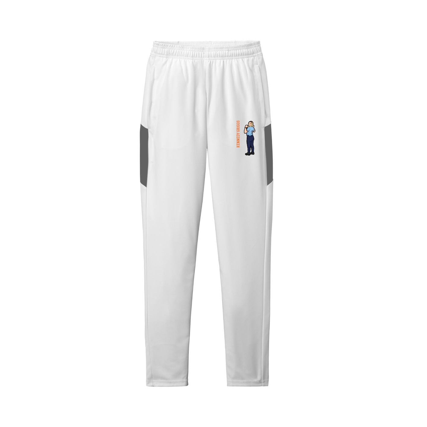 Team Travel Pant — Name Vertical in White/Grey