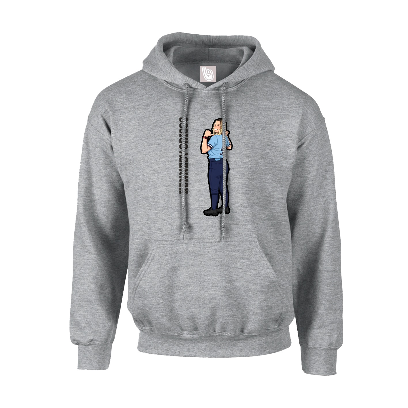 Youth Hoodie — Name Vertical in Grey