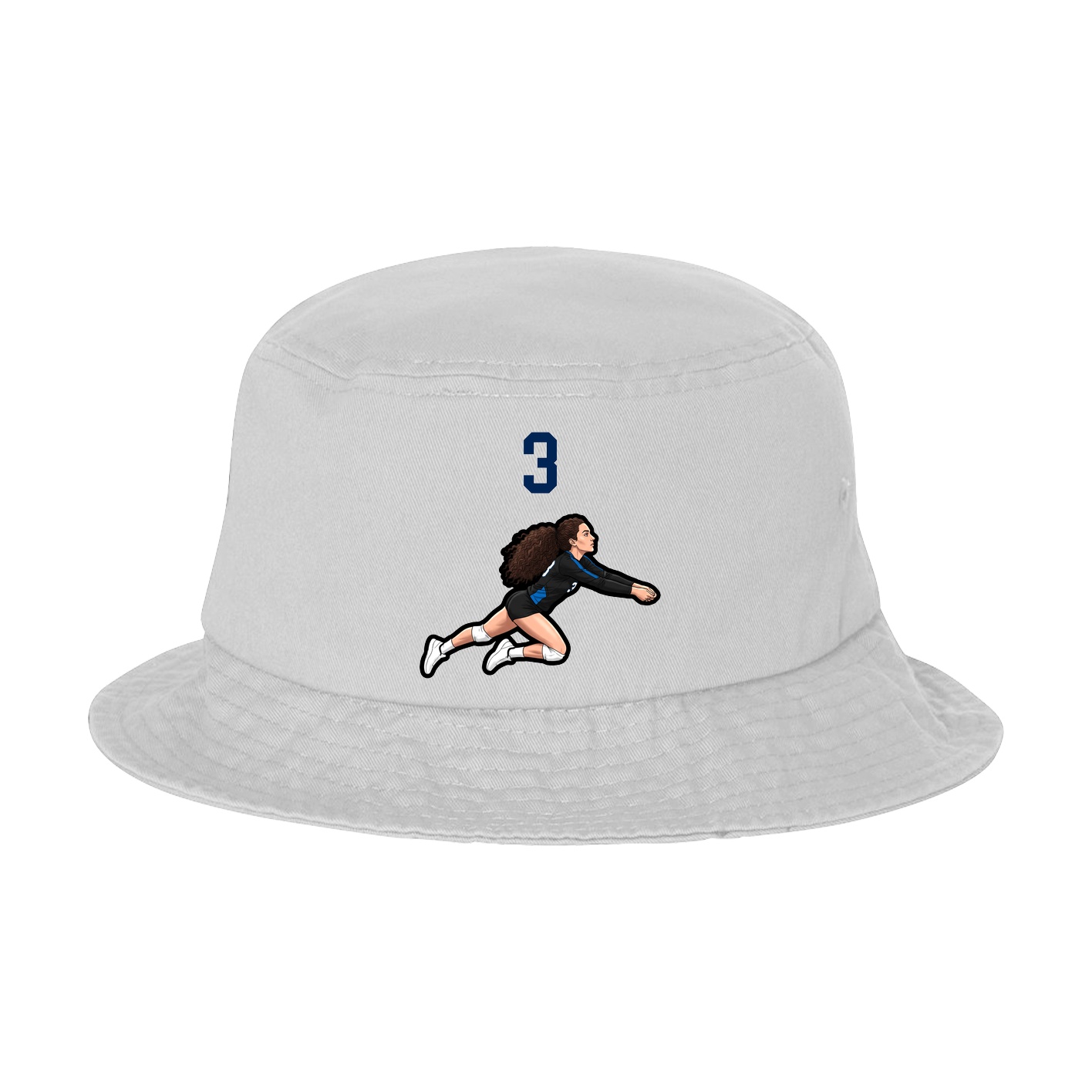 Bucket Cap — Number Top in White