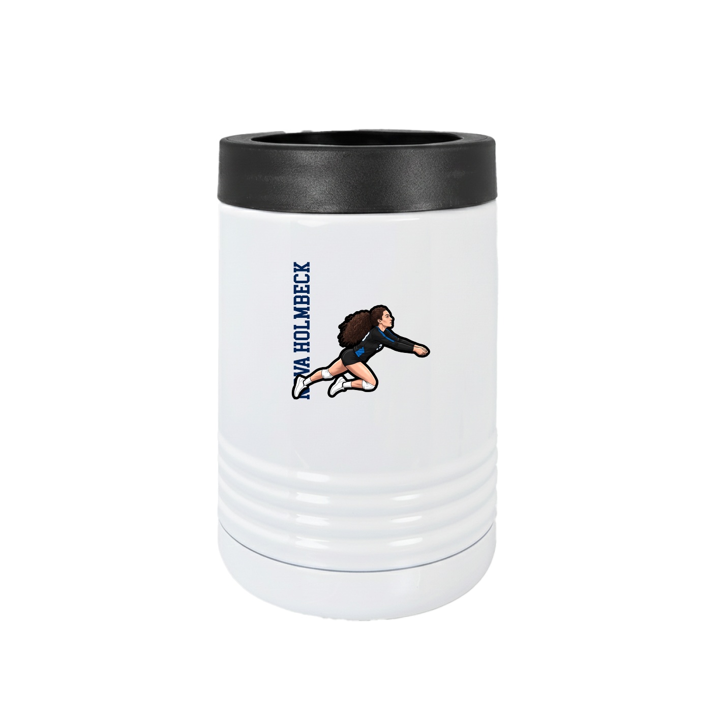 Beverage Holder — Name Vertical in White