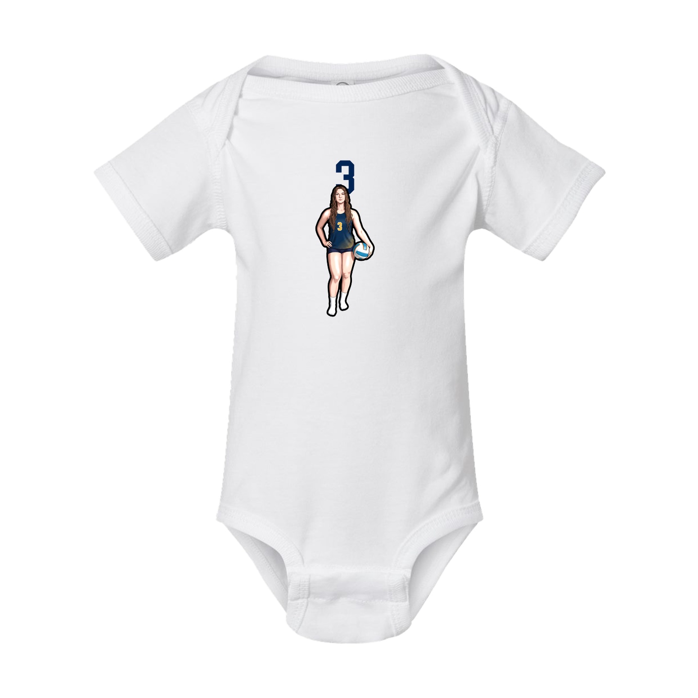 Baby Onesie — Number Top in White