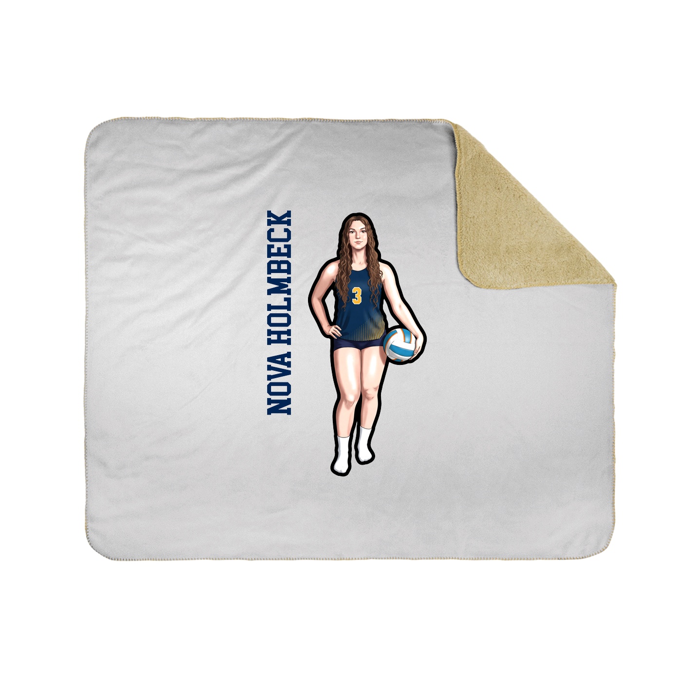 Throw Blanket — Name Vertical in White