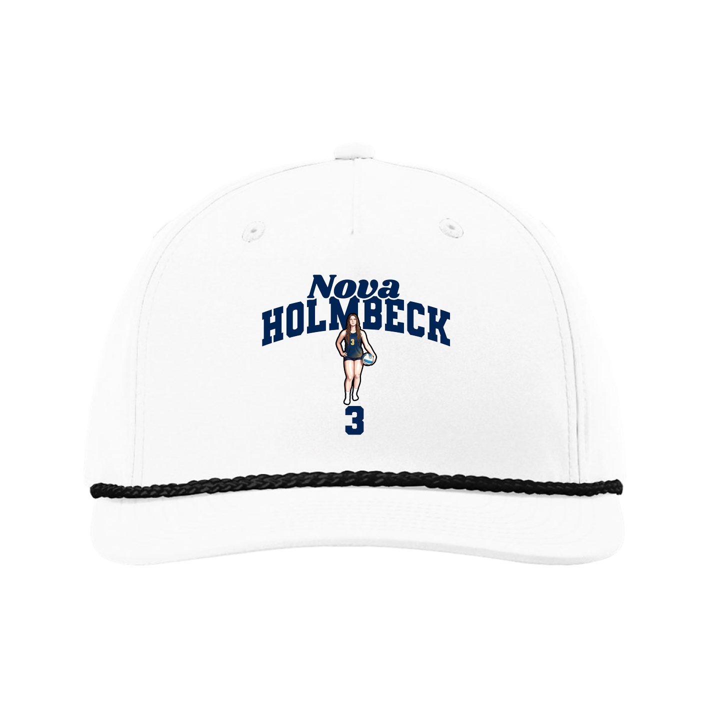 Five-Panel Classic Rope Cap — Signature Arch in White