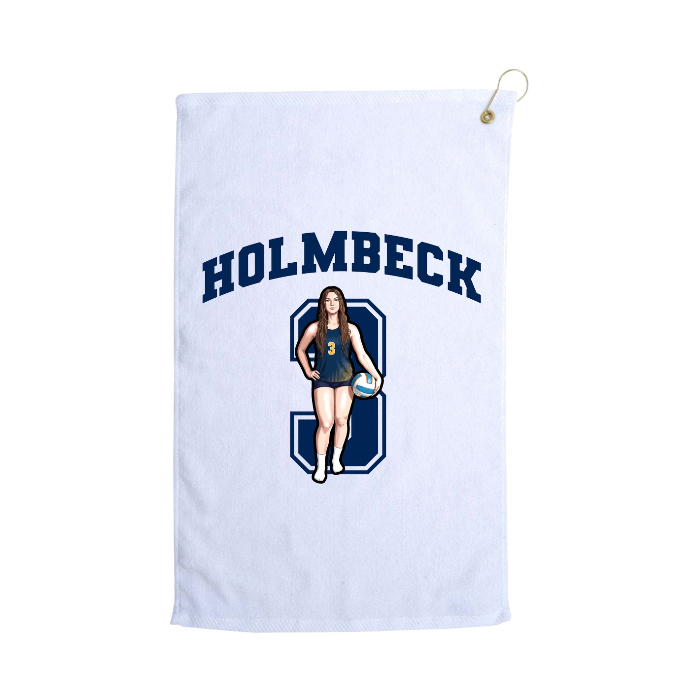 Golf Towel — Number in White