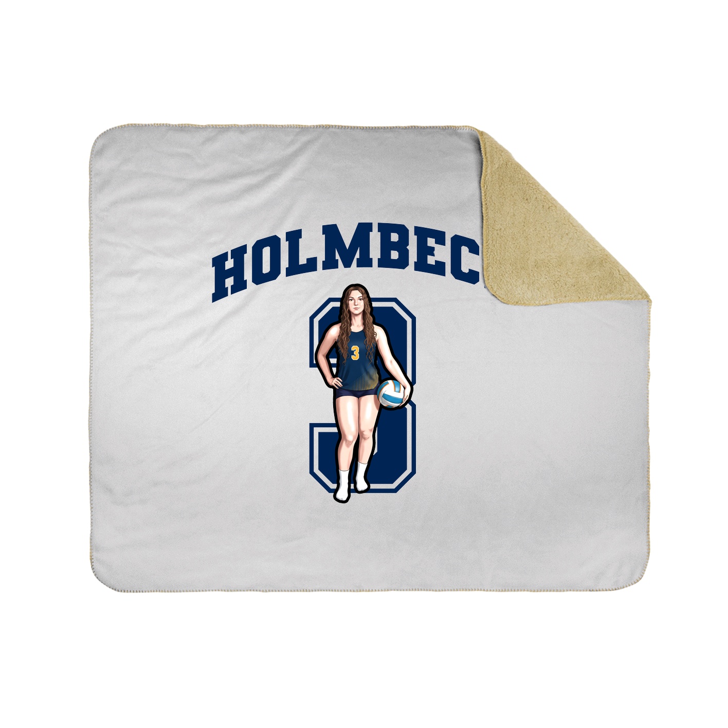 Throw Blanket — Number in White