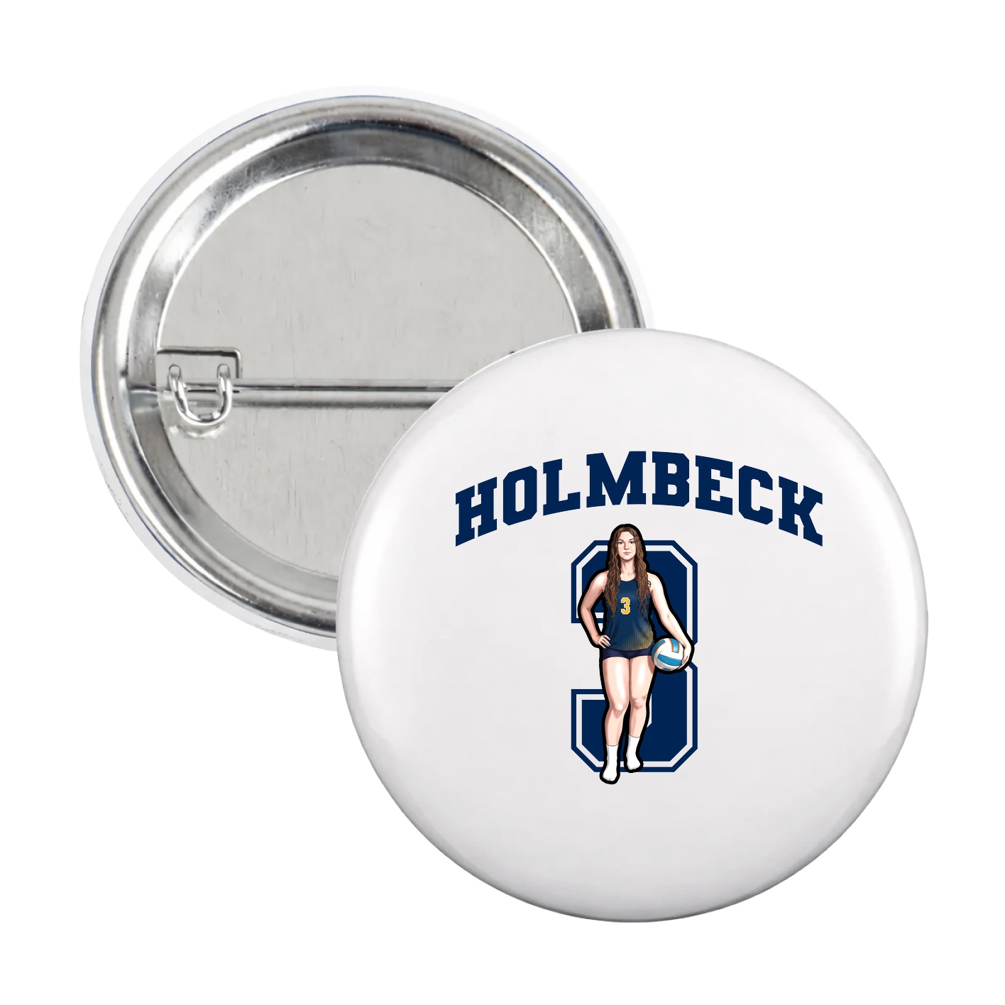 Game Day Button — Number in White