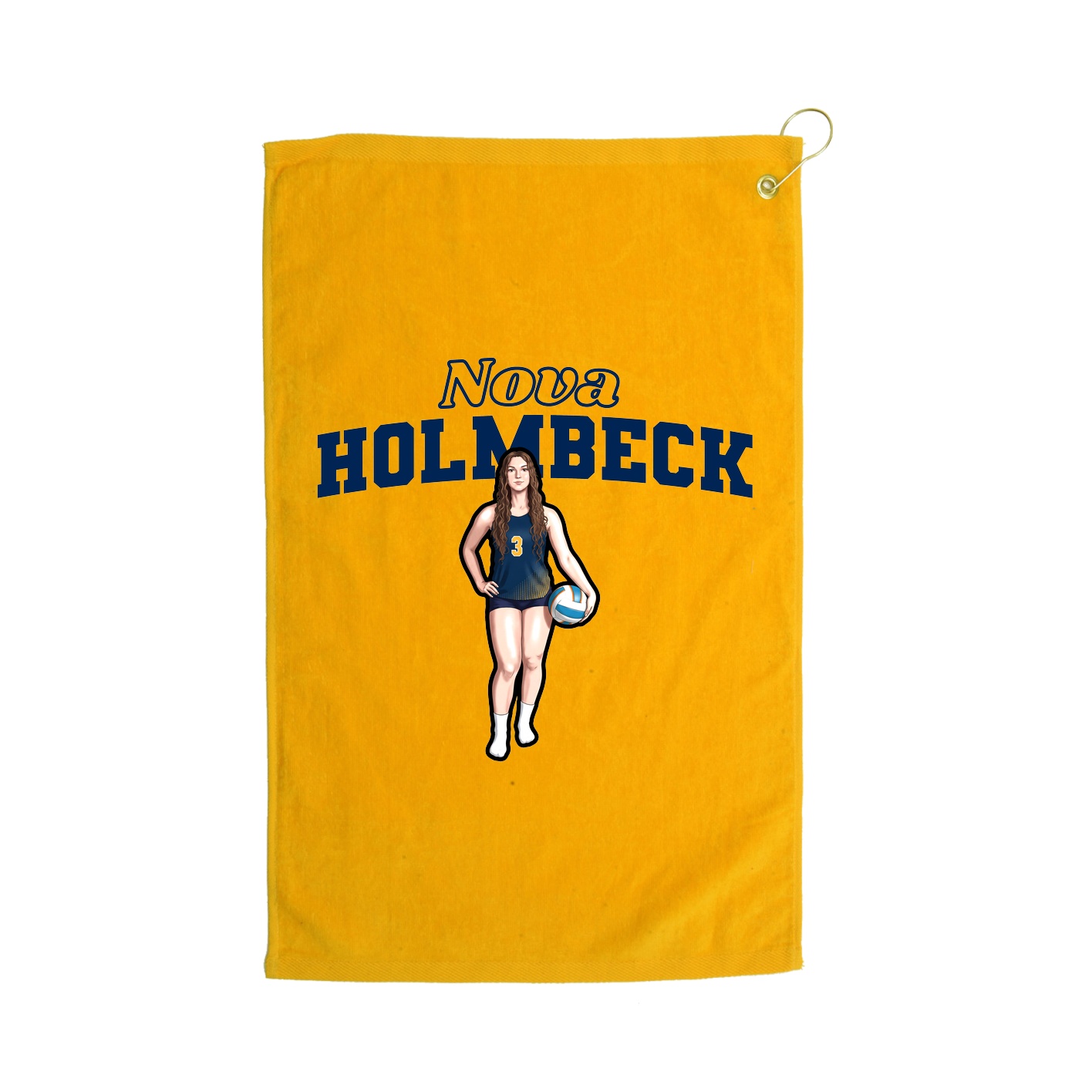 Golf Towel — Name Arch in Gold