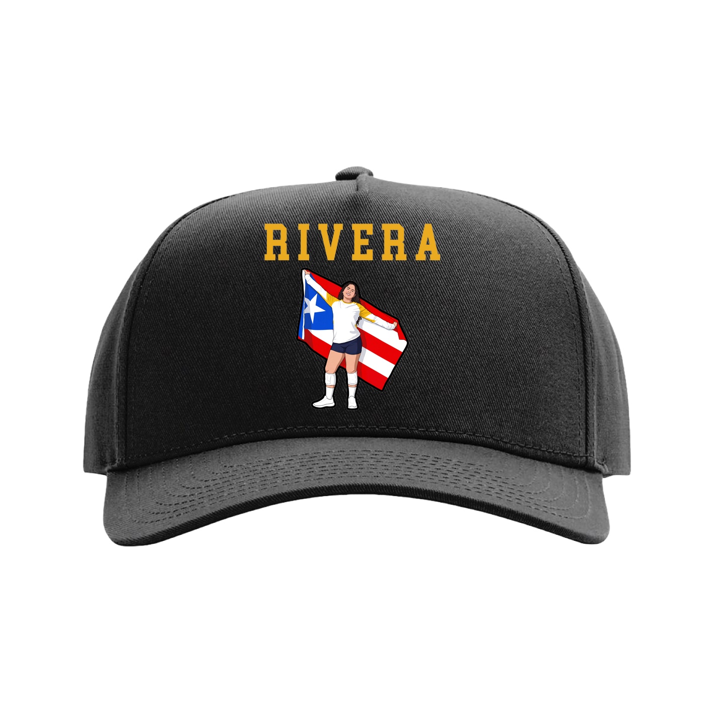 Full Fabric Five-Panel Champ Cap — Shirsey in Black