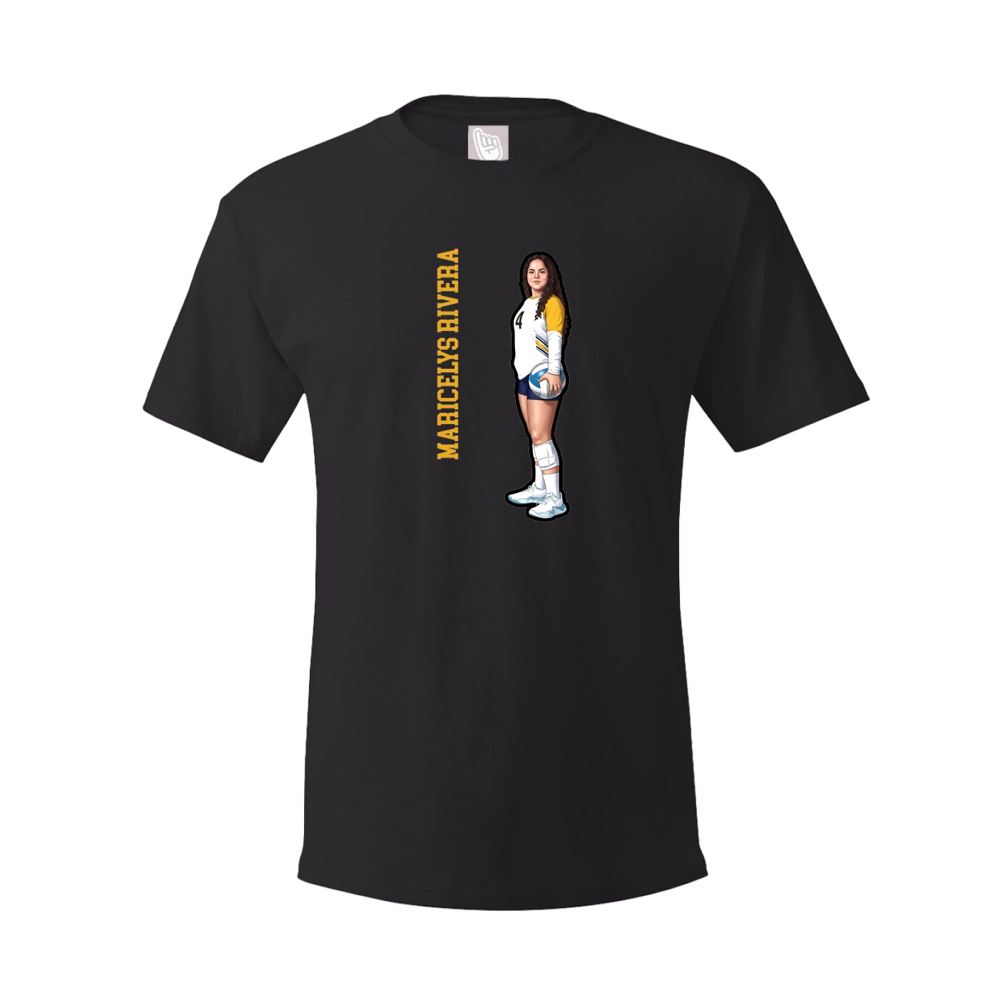 Youth Tee — Name Vertical in Black