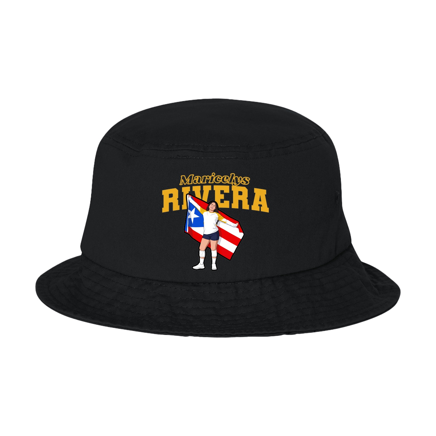 Bucket Cap — Name Arch in Black
