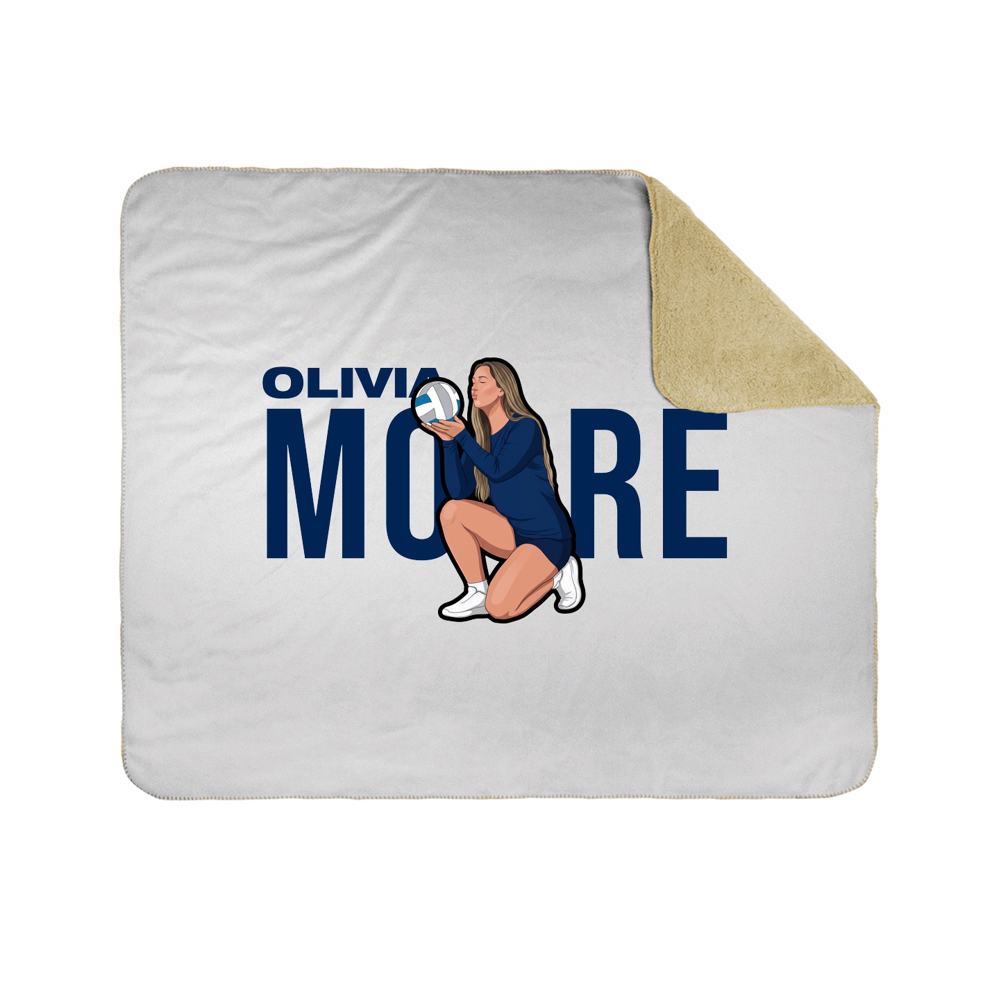 Throw Blanket — Player Name in White