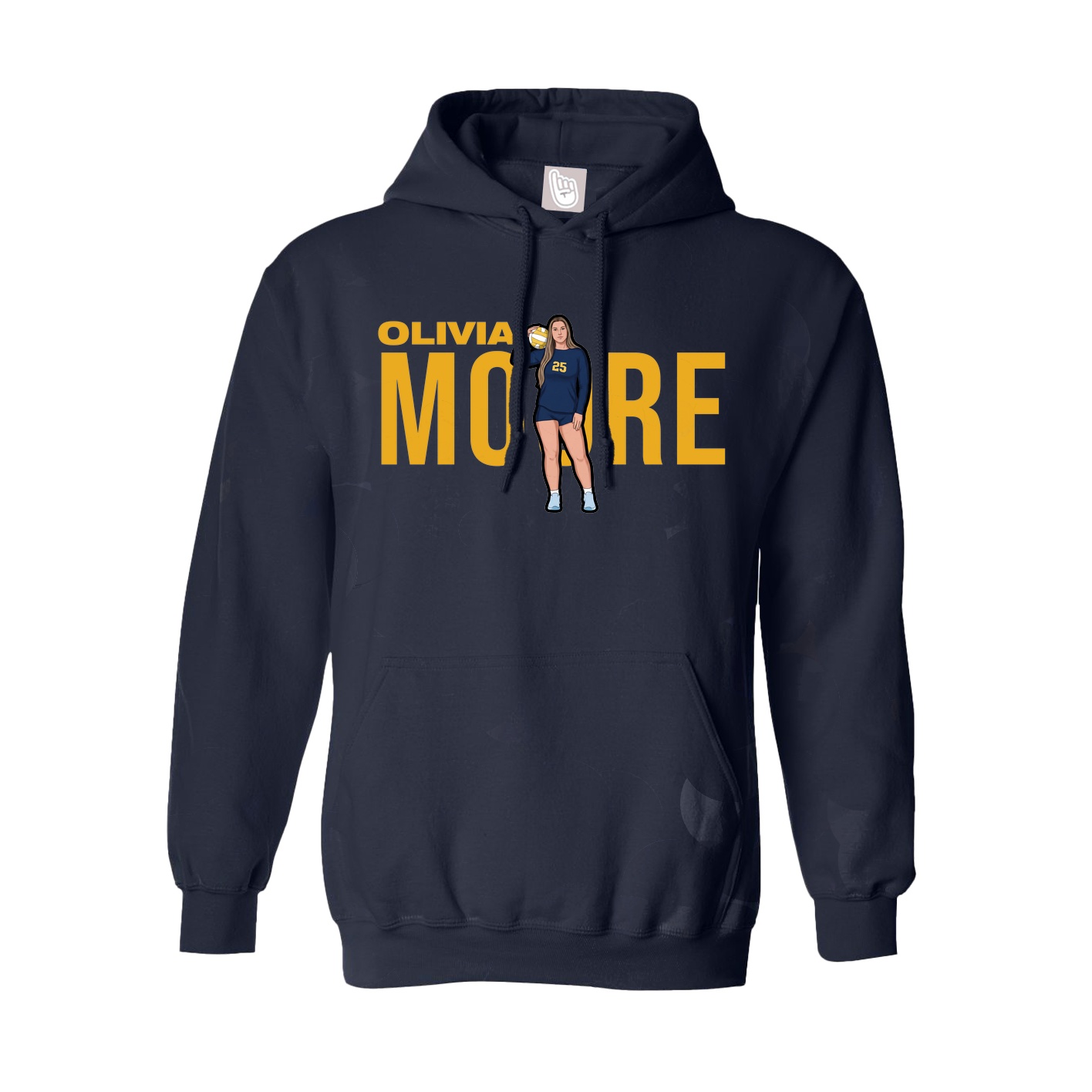 Youth Hoodie — Player Name in Navy