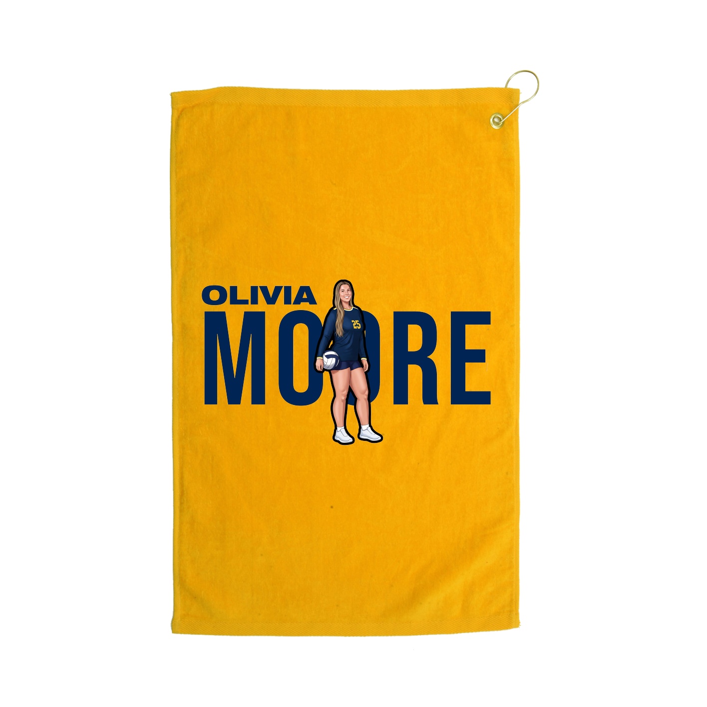 Golf Towel — Player Name in Gold
