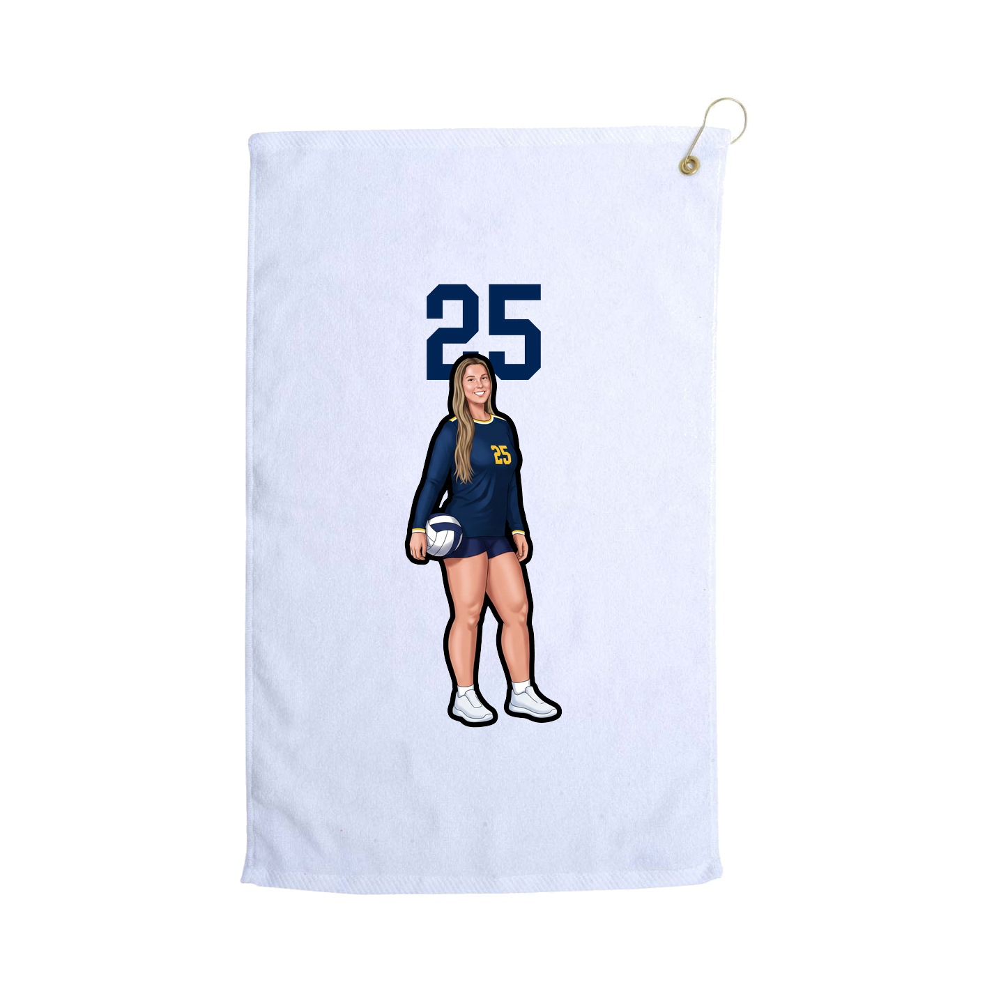 Golf Towel — Number Top in White