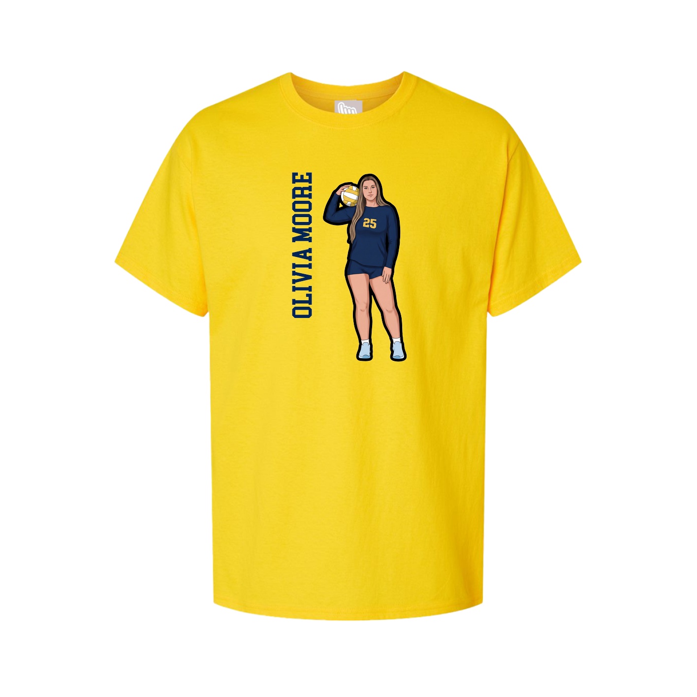 Youth Tee — Name Vertical in Gold