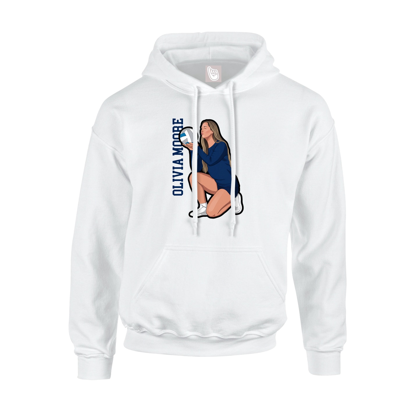 Hoodie — Name Vertical in White