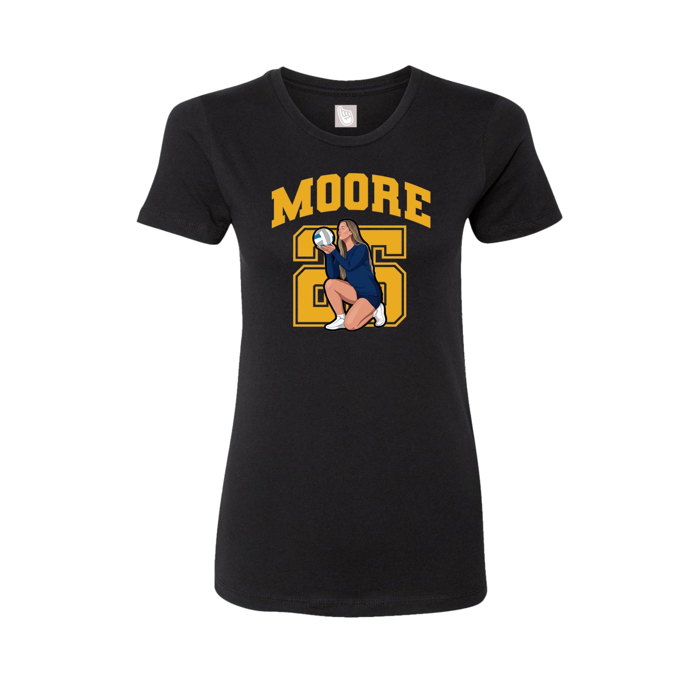 Fitted Women's Tee — Number in Black