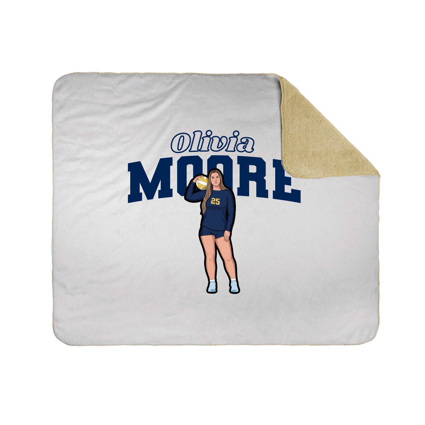 Throw Blanket — Name Arch in White