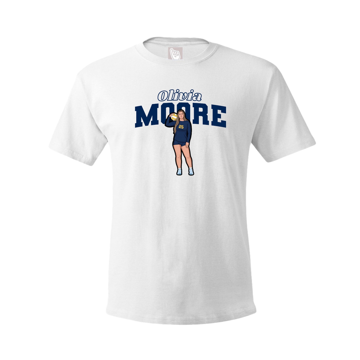 Youth Tee — Name Arch in White