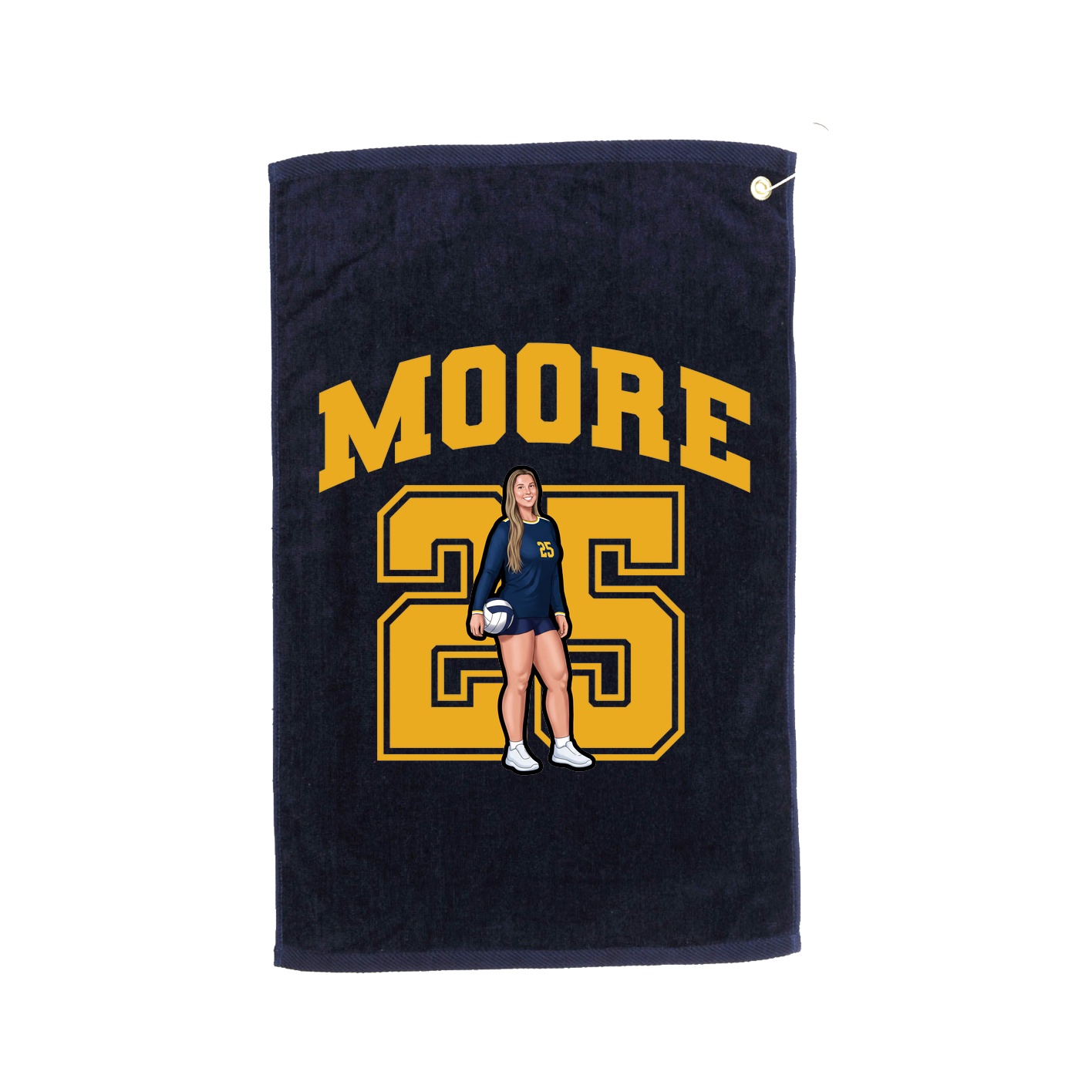 Golf Towel — Number in Navy