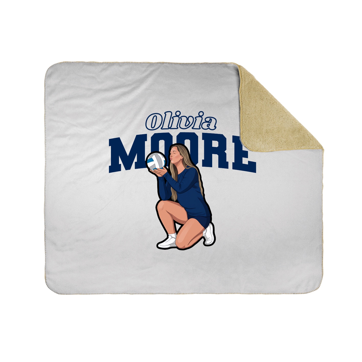 Throw Blanket — Name Arch in White