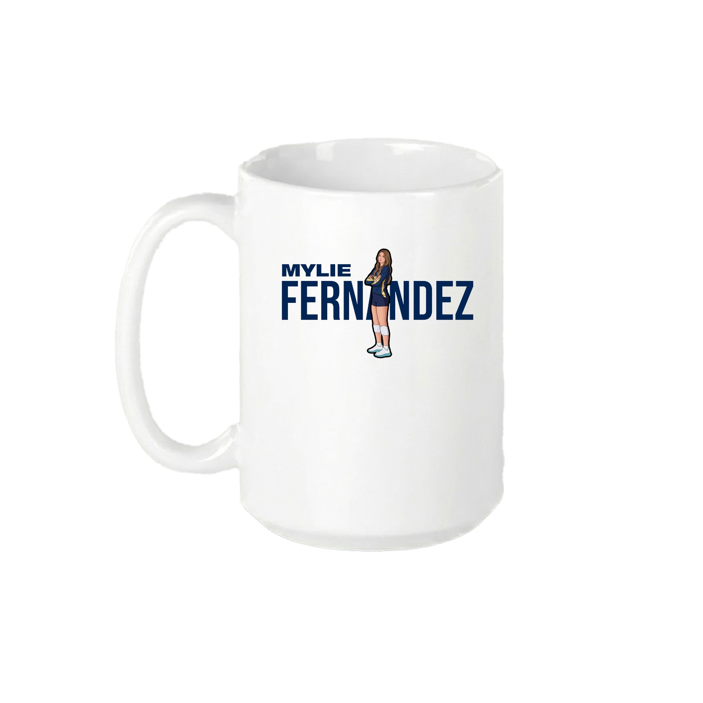 15oz Coffee Mug — Player Name in White